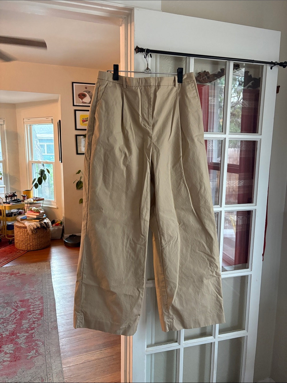 J. Crew Collection Pleated Wide-Leg Pant in Trench Canvas (Light Khaki/12)
